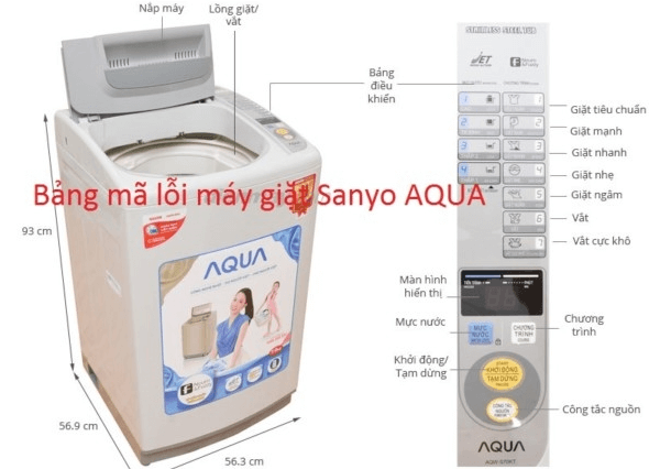 bảng mã lỗi máy giặt sanyo