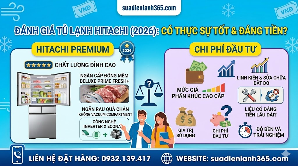 Đánh Giá Tủ Lạnh Hitachi (2026) Có Thực Sự Tốt & Đáng Tiền