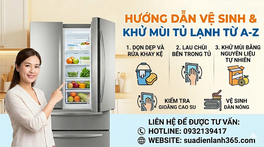 Hướng dẫn vệ sinh và khử mùi tủ lạnh tại nhà từ A-Z