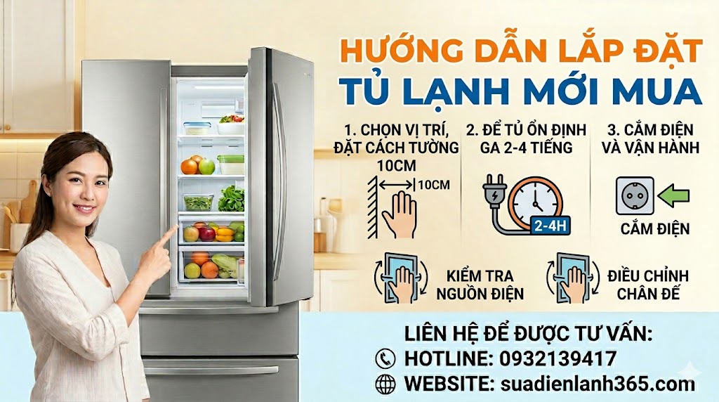 Lắp đặt tủ lạnh mới mua