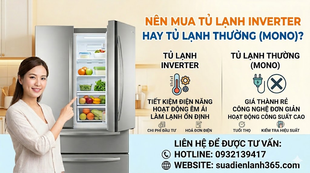 Nên mua tủ lạnh Inverter hay tủ lạnh thường (Mono)